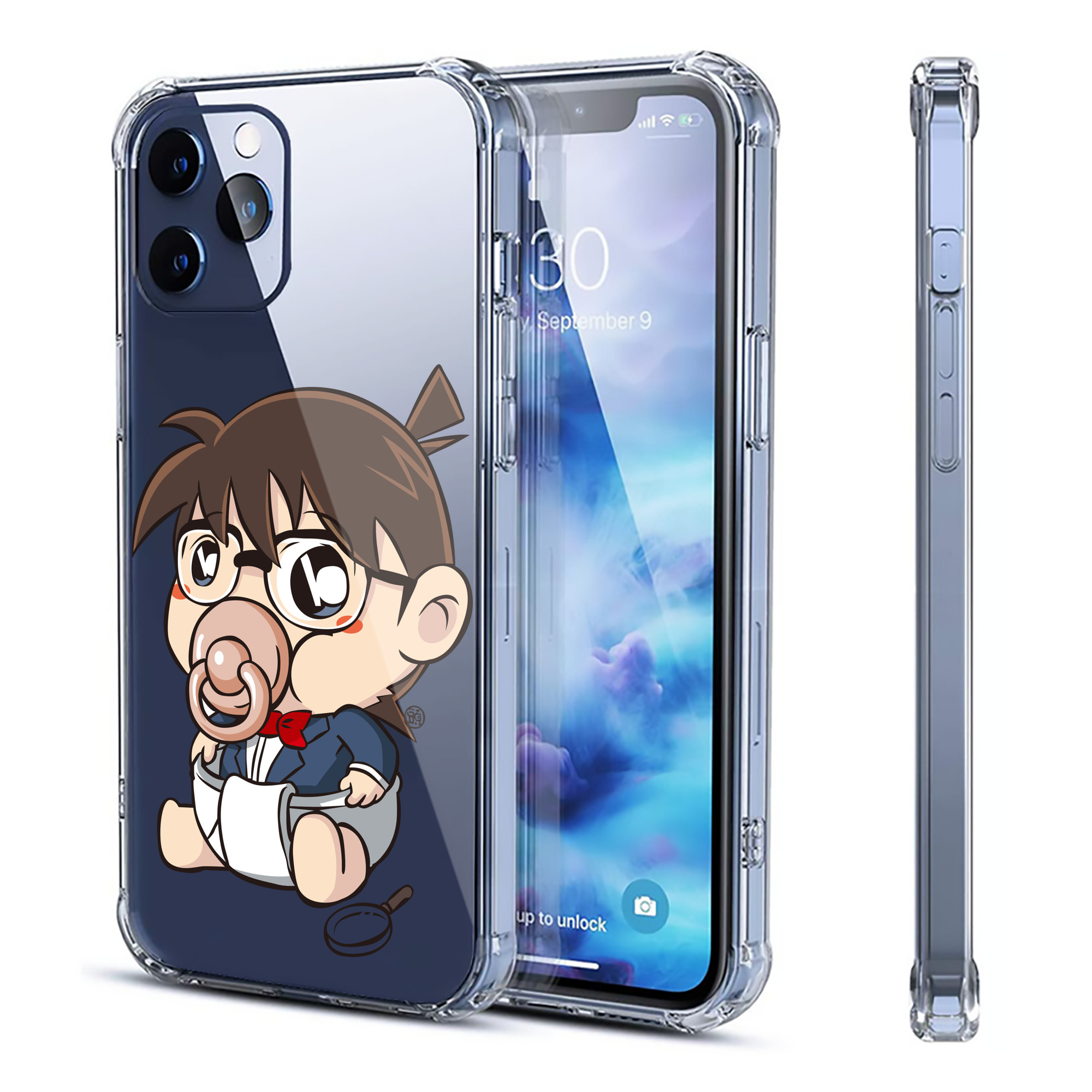（画像用） 名探偵コナン 江戸川 コナン Detective Conan Conan Edogawa 【iPhone 12シリーズ対応】透明スマホケース（クリアソフトケース）